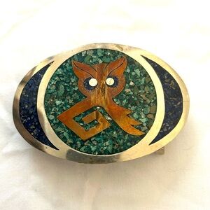 Vintage Mexican Alpaca Silver Belt Buckle